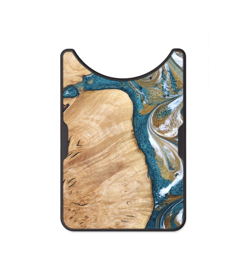 Alloy Wood Wallet - Maegan (Teal & Gold, 819273)
