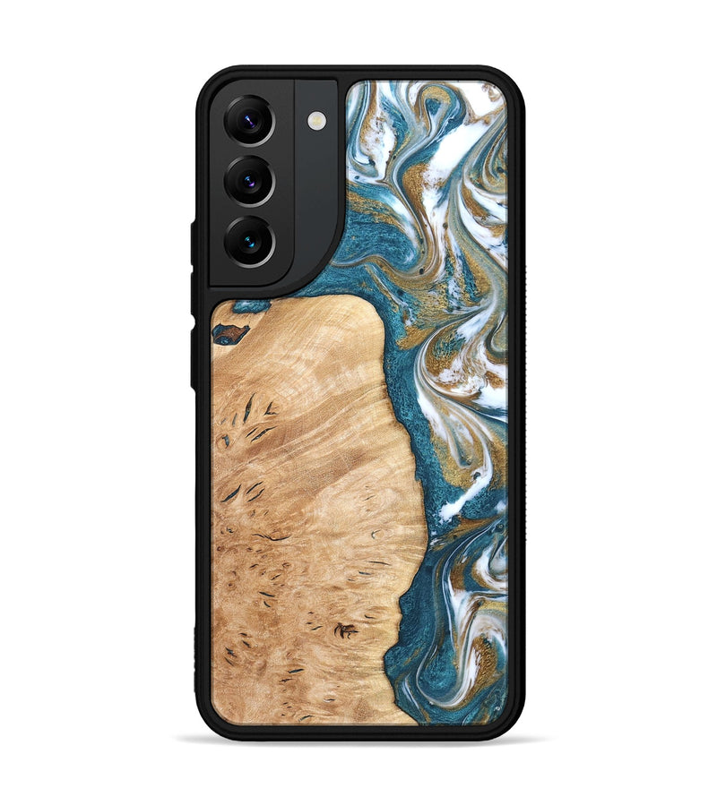Galaxy S22 Plus Wood Phone Case - Maegan (Teal & Gold, 819273)