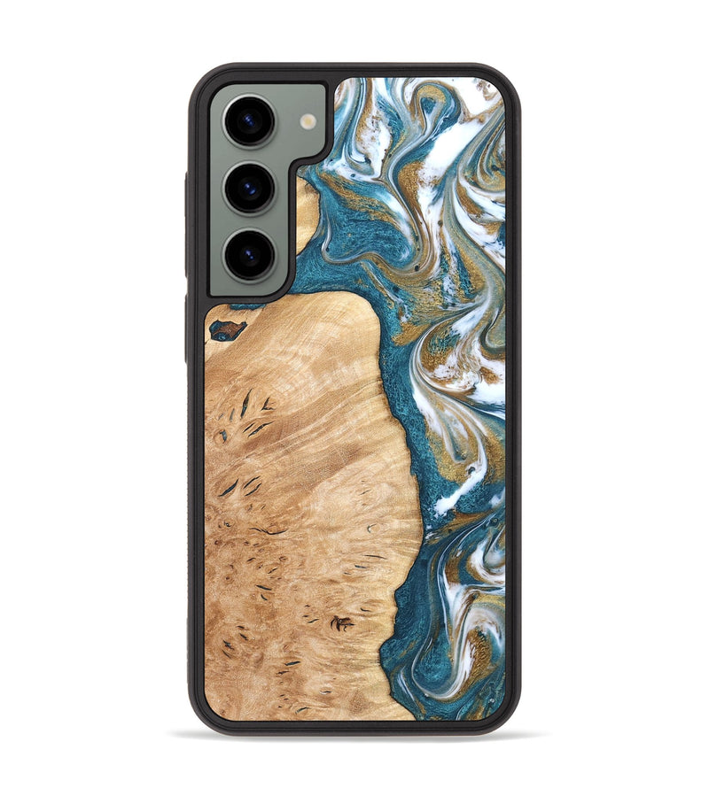 Galaxy S23 Plus Wood Phone Case - Maegan (Teal & Gold, 819273)