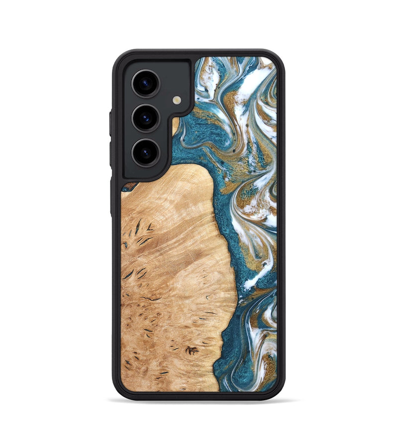 Galaxy S24 Wood Phone Case - Maegan (Teal & Gold, 819273)