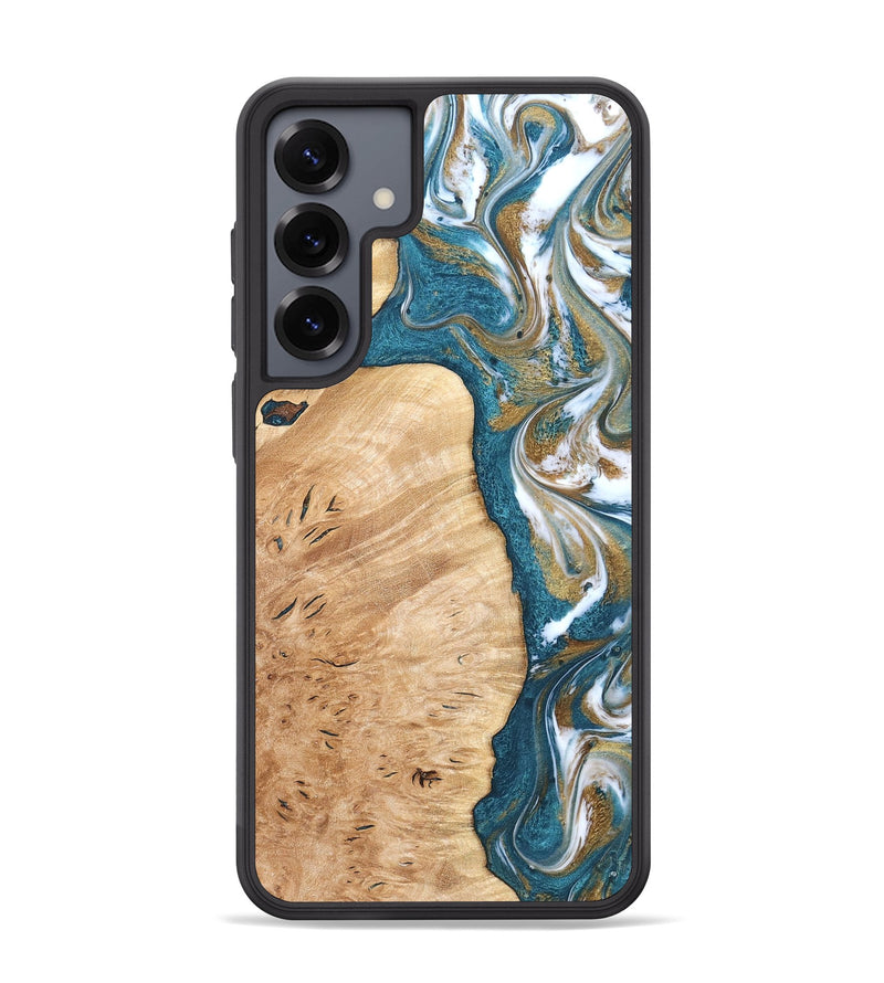 Galaxy S25 Plus Wood Phone Case - Maegan (Teal & Gold, 819273)