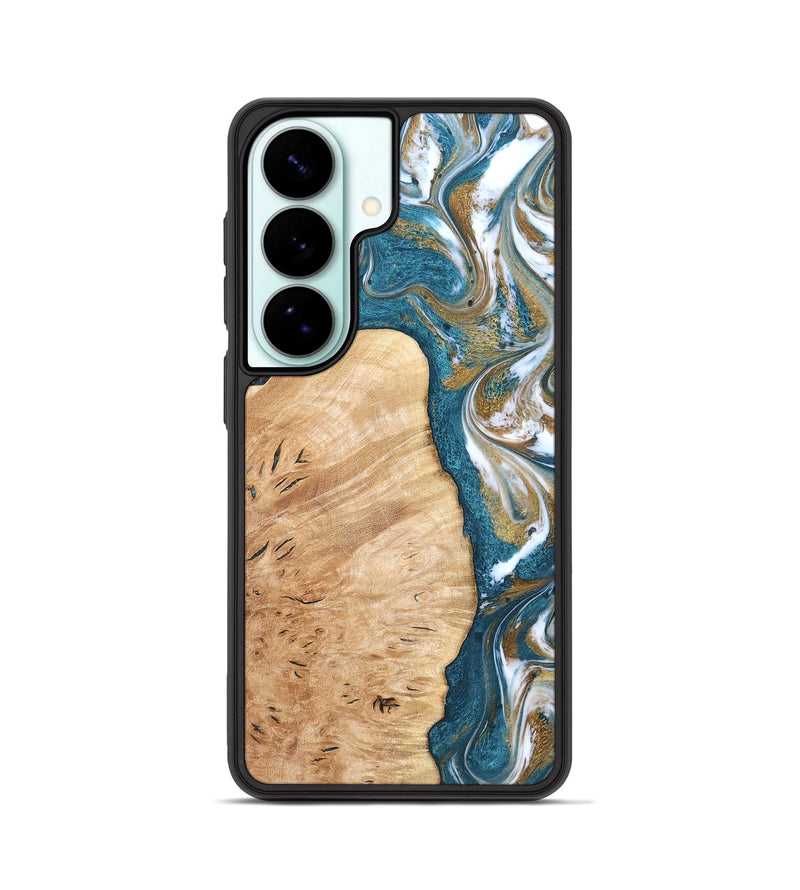 Galaxy S26 Wood Phone Case - Maegan (Teal & Gold, 819273)