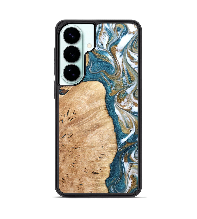 Galaxy S26 Plus Wood Phone Case - Maegan (Teal & Gold, 819273)
