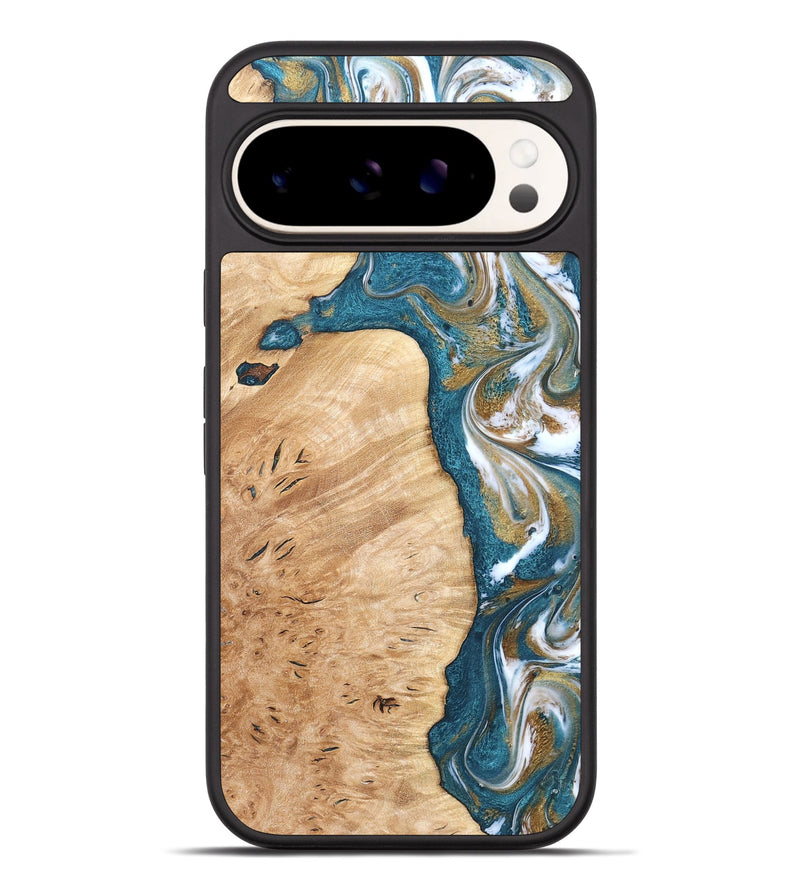 Pixel 9 Pro XL Wood Phone Case - Maegan (Teal & Gold, 819273)