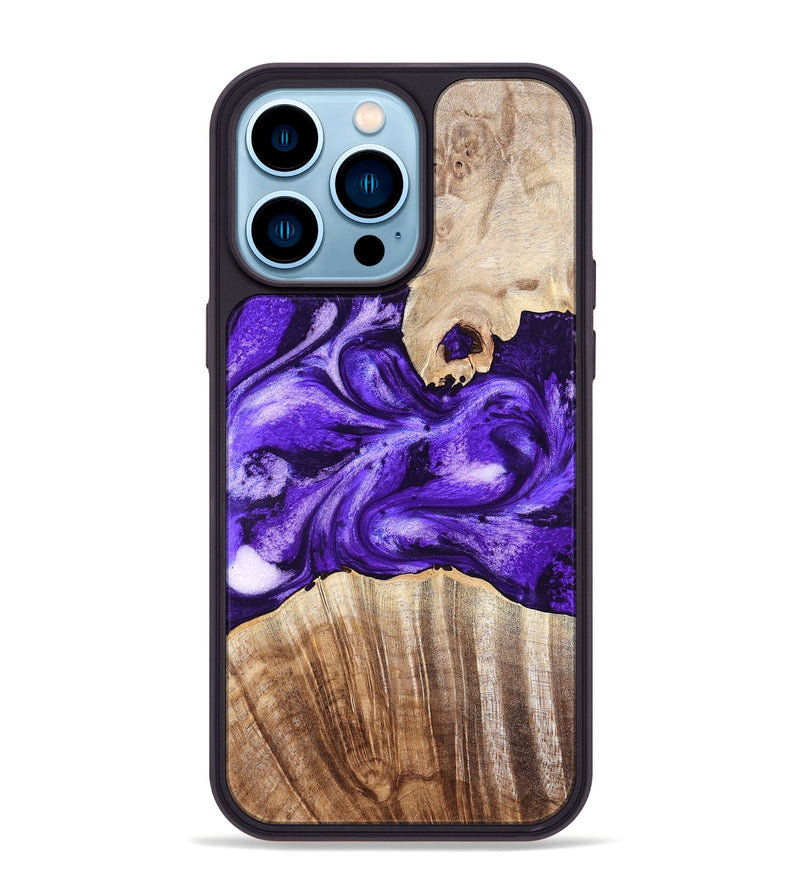 iPhone 14 Pro Max Wood Phone Case - Adriel (Purple, 819276)