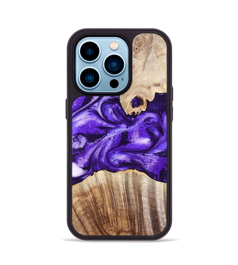 iPhone 14 Pro Wood Phone Case - Adriel (Purple, 819276)