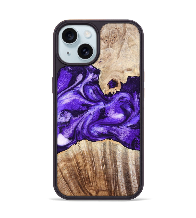 iPhone 15 Wood Phone Case - Adriel (Purple, 819276)
