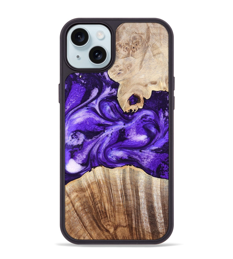 iPhone 15 Plus Wood Phone Case - Adriel (Purple, 819276)
