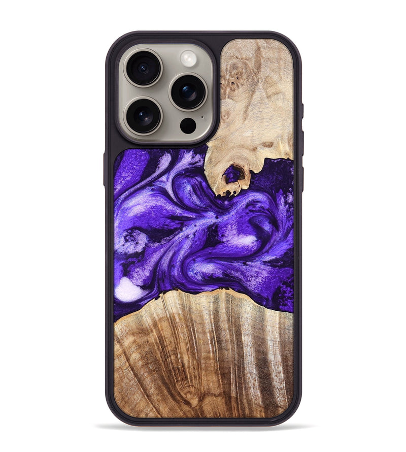 iPhone 15 Pro Max Wood Phone Case - Adriel (Purple, 819276)