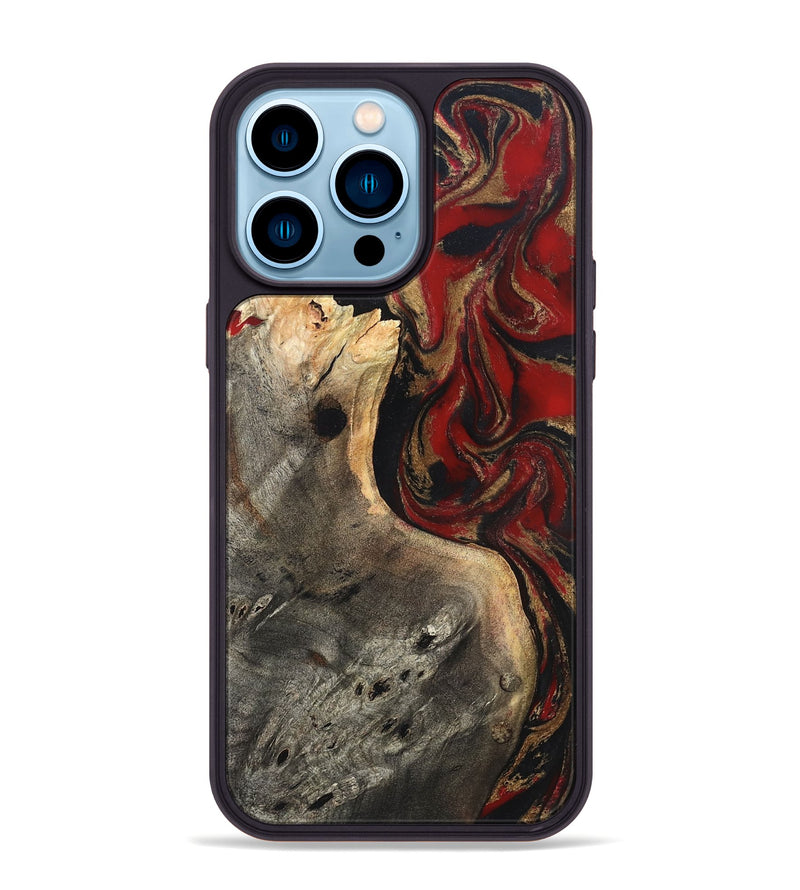 iPhone 14 Pro Max Wood Phone Case - Eda (Red, 819277)
