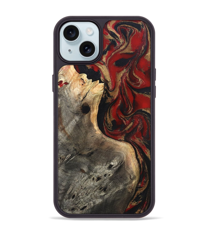 iPhone 15 Plus Wood Phone Case - Eda (Red, 819277)