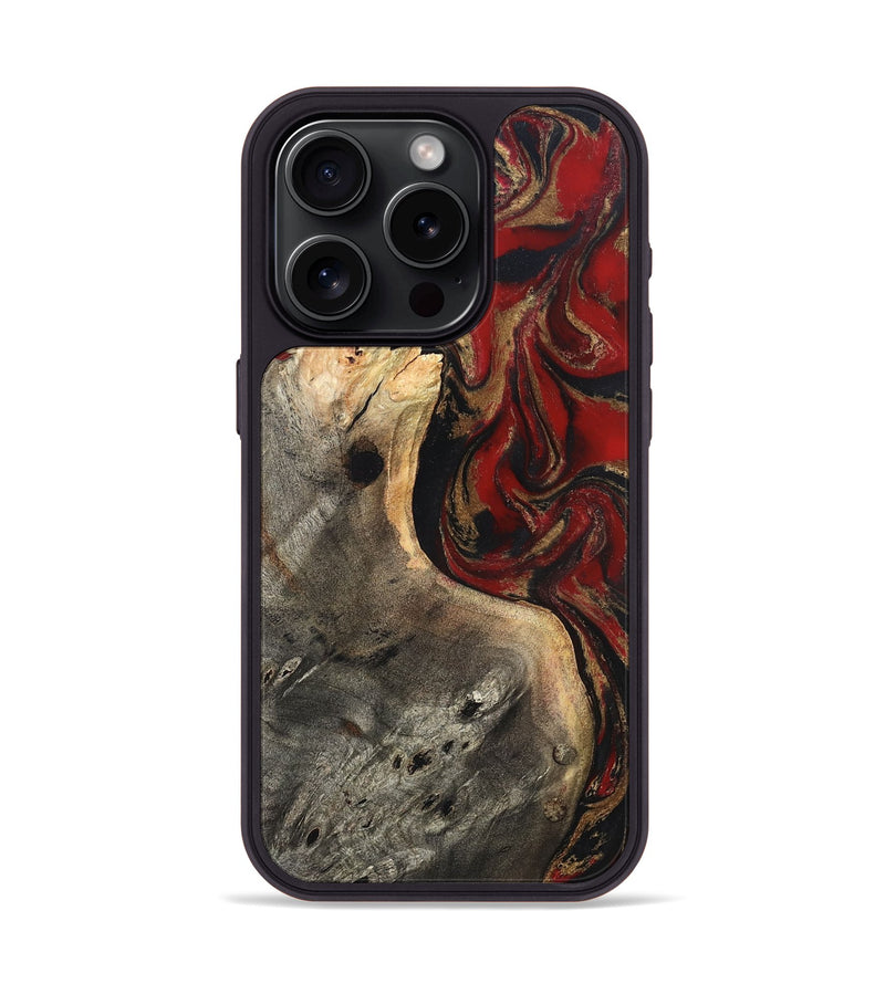 iPhone 15 Pro Wood Phone Case - Eda (Red, 819277)