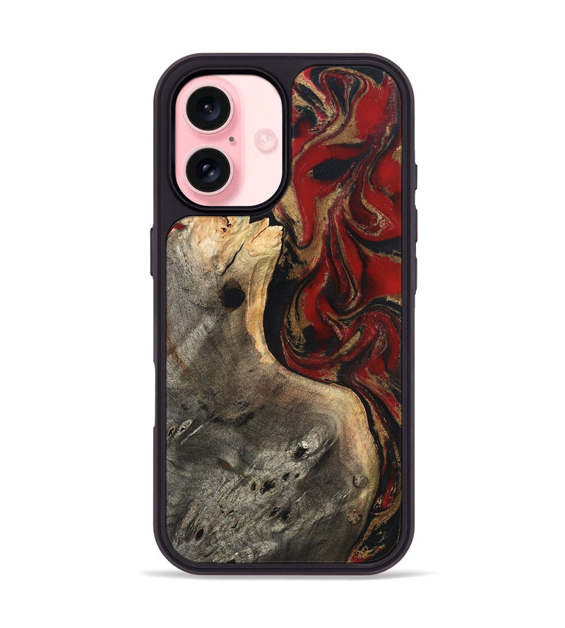 iPhone 16 Wood Phone Case - Eda (Red, 819277)