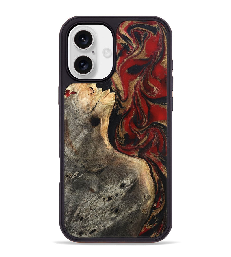 iPhone 16 Plus Wood Phone Case - Eda (Red, 819277)