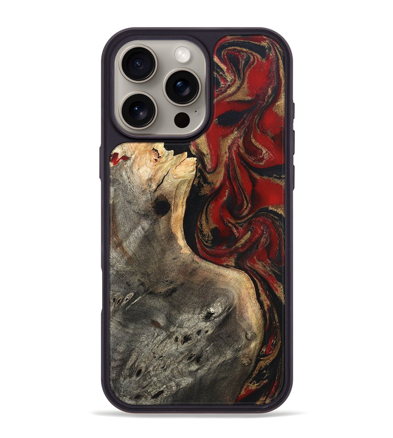 iPhone 16 Pro Max Wood Phone Case - Eda (Red, 819277)