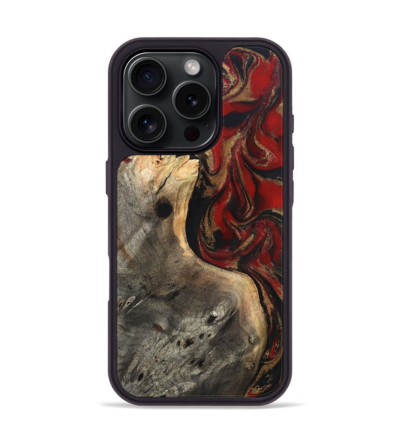 iPhone 16 Pro Wood Phone Case - Eda (Red, 819277)
