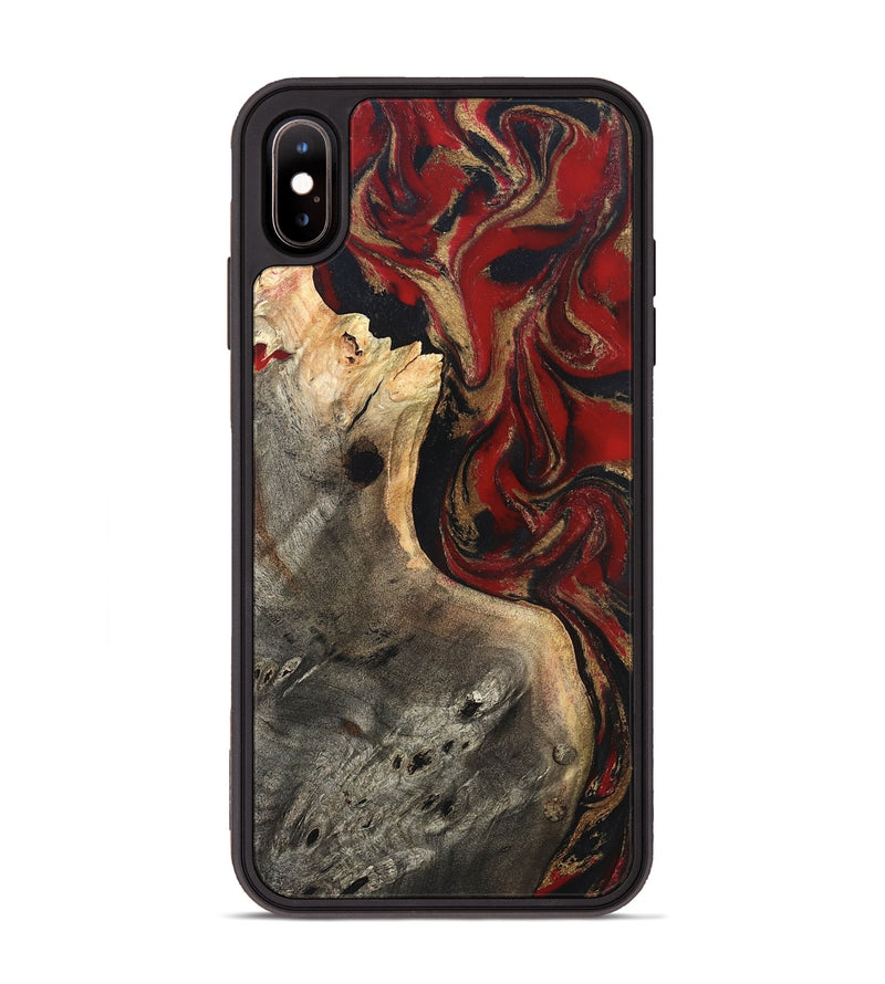 iPhone Xs Max Wood Phone Case - Eda (Red, 819277)