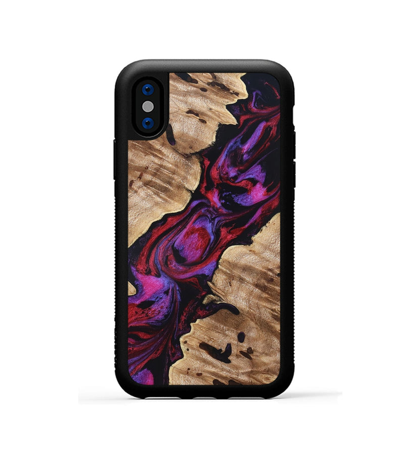 iPhone Xs Wood Phone Case - Wilda (Red, 819278)