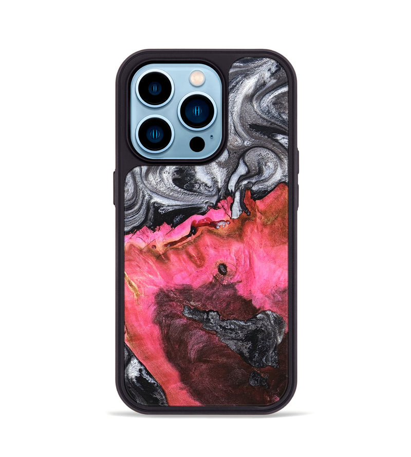 iPhone 14 Pro Wood Phone Case - Signe (Black & White, 819279)
