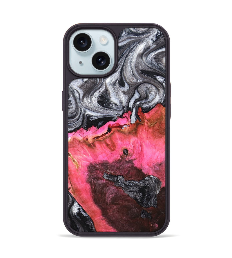 iPhone 15 Wood Phone Case - Signe (Black & White, 819279)
