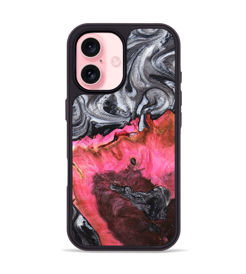 iPhone 16 Wood Phone Case - Signe (Black & White, 819279)
