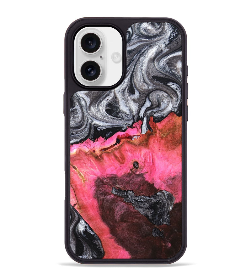 iPhone 16 Plus Wood Phone Case - Signe (Black & White, 819279)