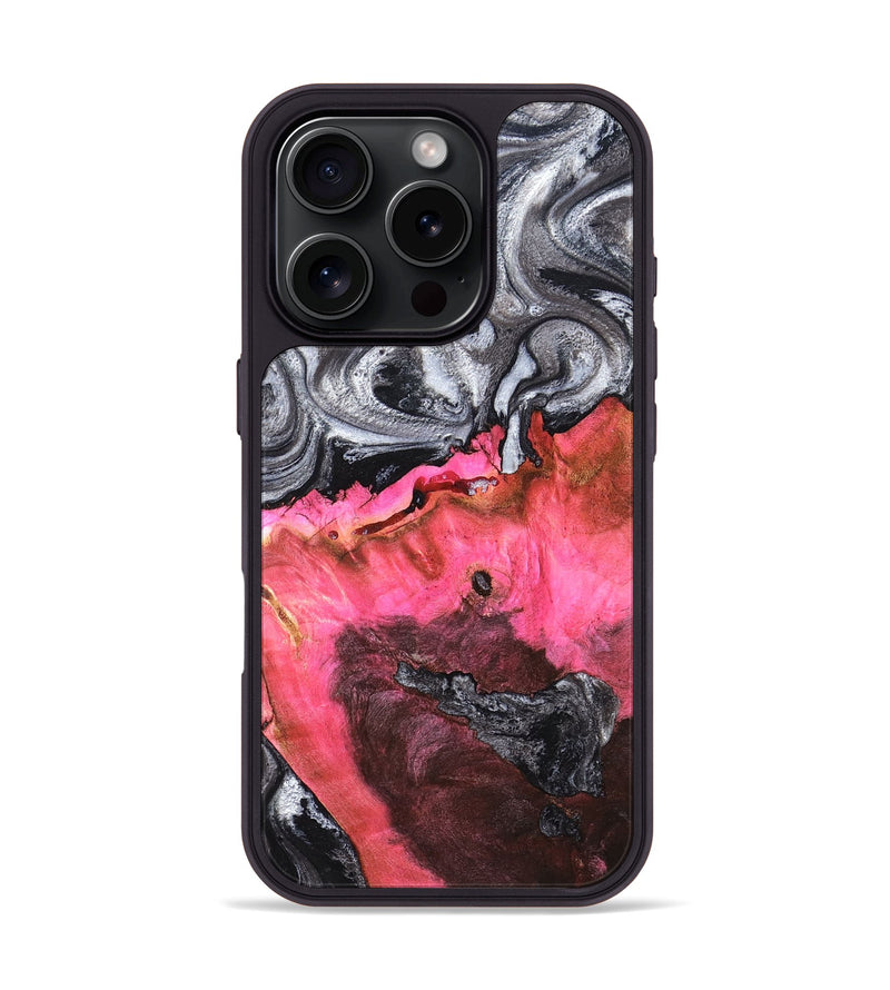 iPhone 16 Pro Wood Phone Case - Signe (Black & White, 819279)