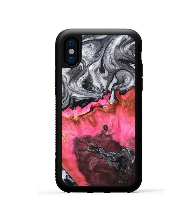 iPhone Xs Wood Phone Case - Signe (Black & White, 819279)