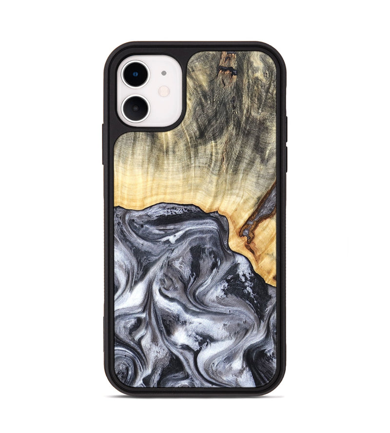 iPhone 11 Wood Phone Case - Margo (Black & White, 819280)