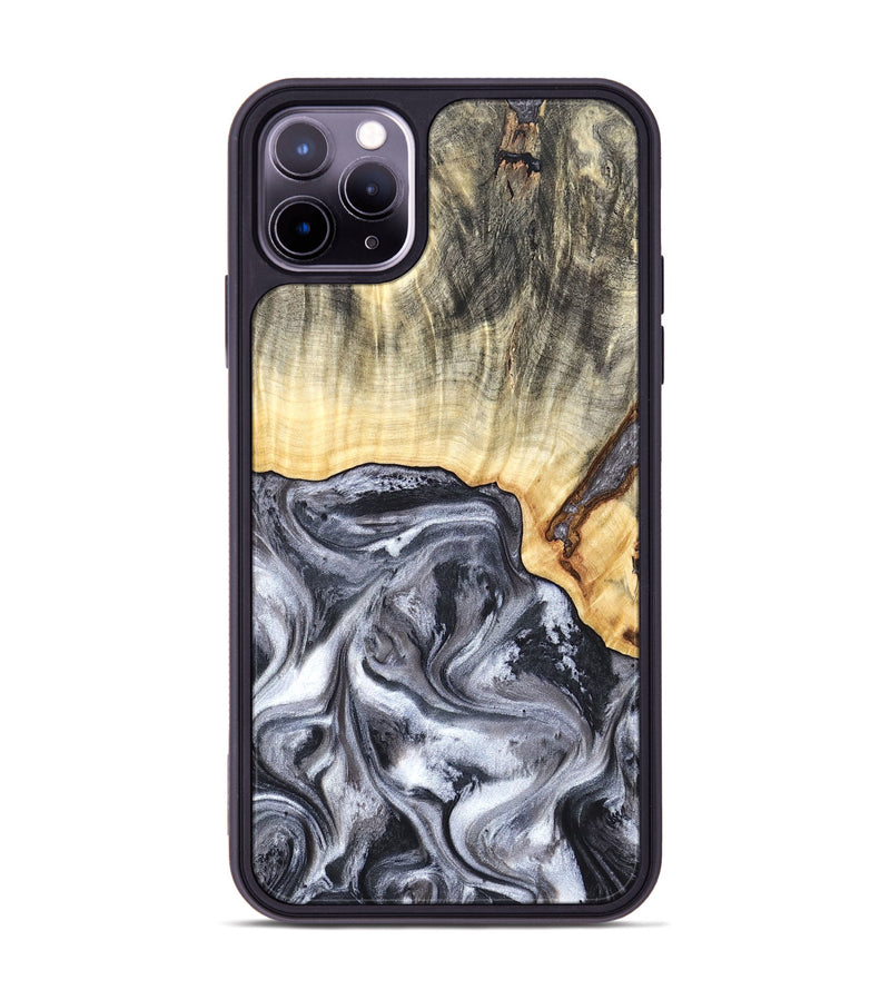 iPhone 11 Pro Max Wood Phone Case - Margo (Black & White, 819280)