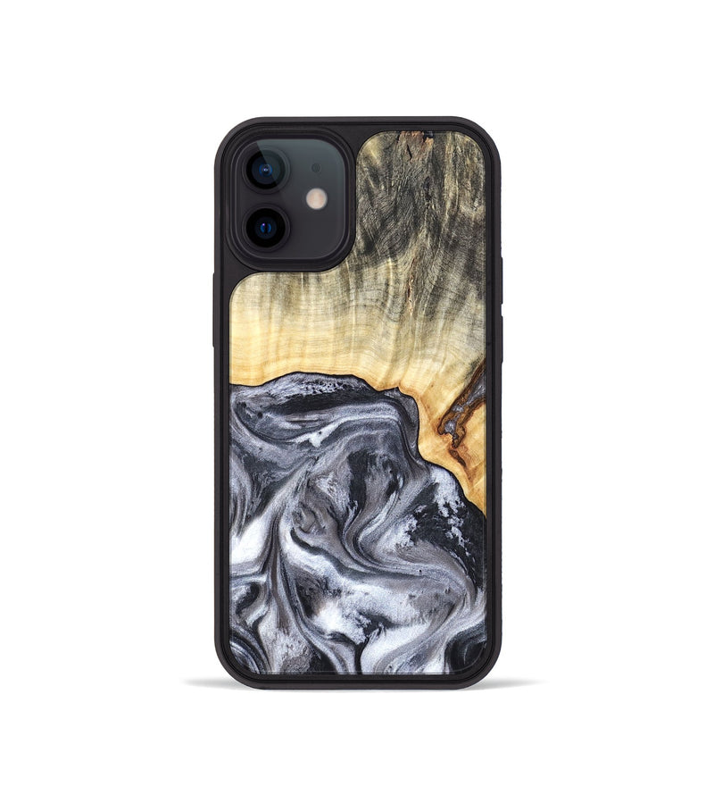 iPhone 12 mini Wood Phone Case - Margo (Black & White, 819280)