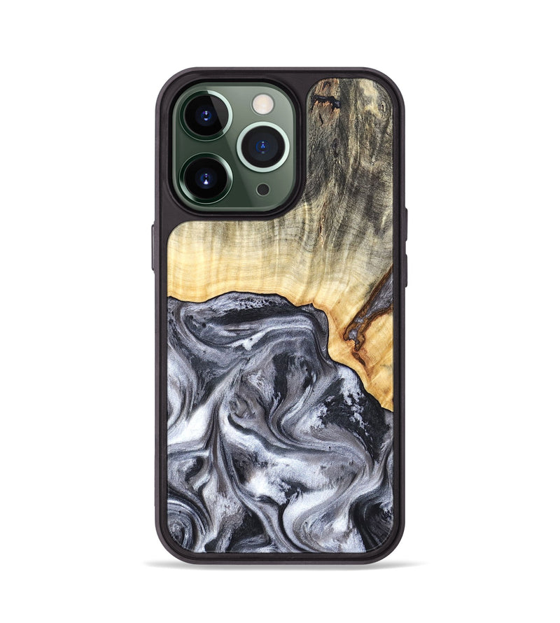 iPhone 13 Pro Wood Phone Case - Margo (Black & White, 819280)