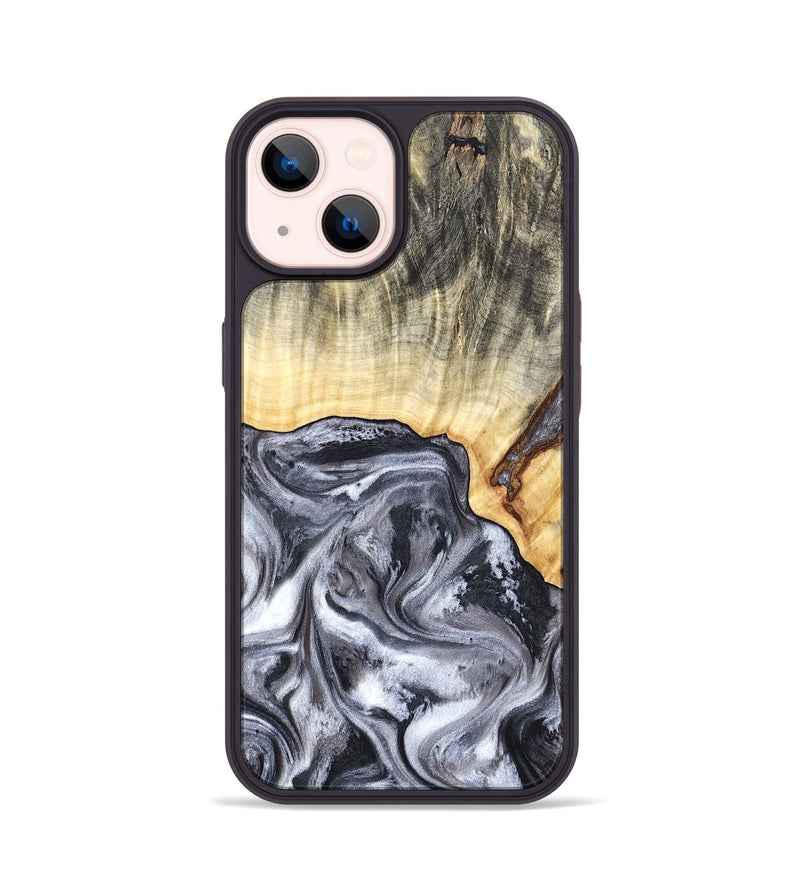 iPhone 14 Wood Phone Case - Margo (Black & White, 819280)