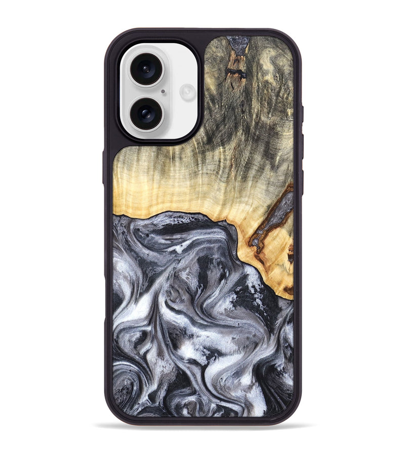 iPhone 16 Plus Wood Phone Case - Margo (Black & White, 819280)