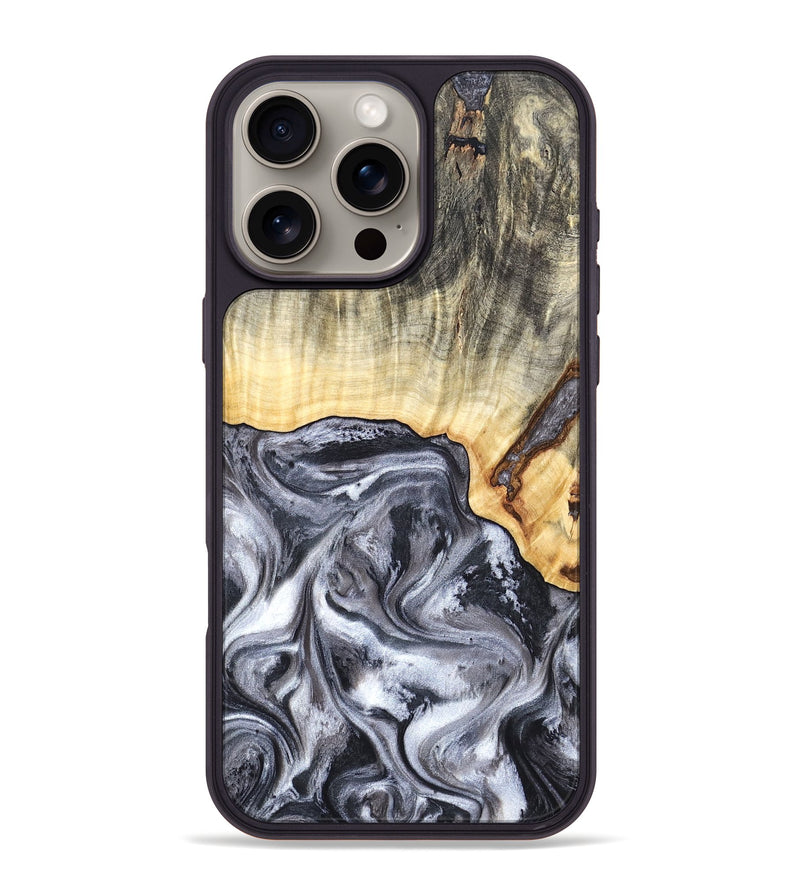 iPhone 16 Pro Max Wood Phone Case - Margo (Black & White, 819280)
