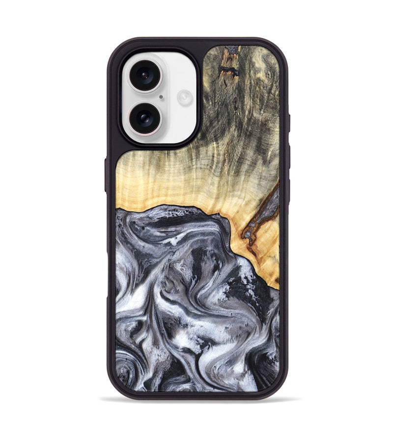 iPhone 17 Wood Phone Case - Margo (Black & White, 819280)
