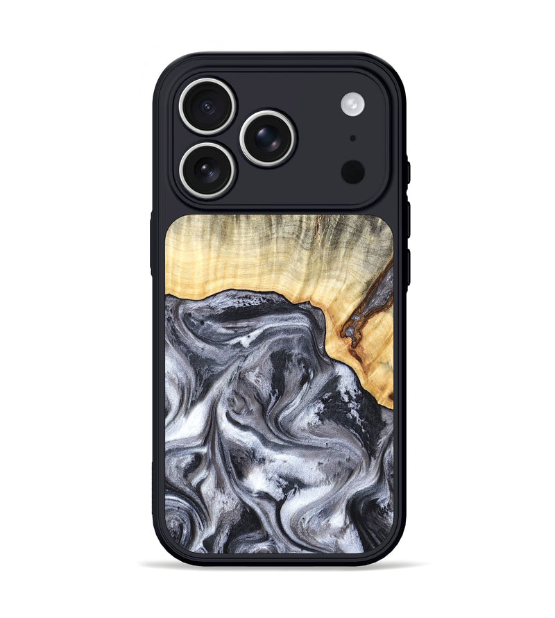 iPhone 17 Pro Wood Phone Case - Margo (Black & White, 819280)
