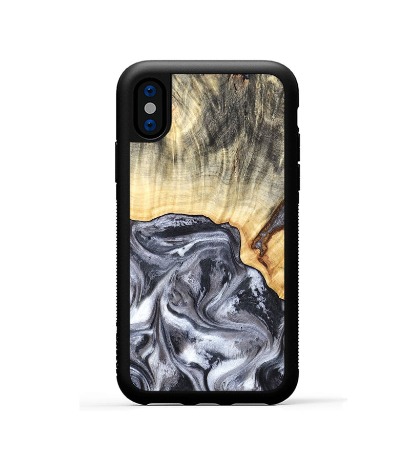 iPhone Xs Wood Phone Case - Margo (Black & White, 819280)