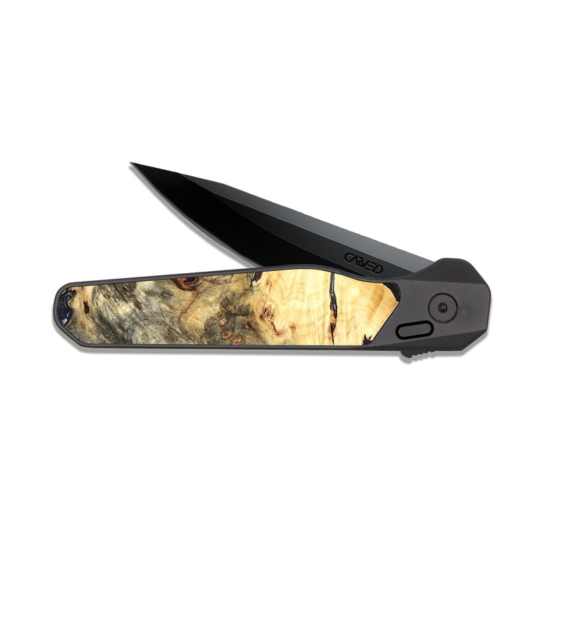 EDC Dark Slate Wood Pocket Knife - Theron (Black & White, 819281)