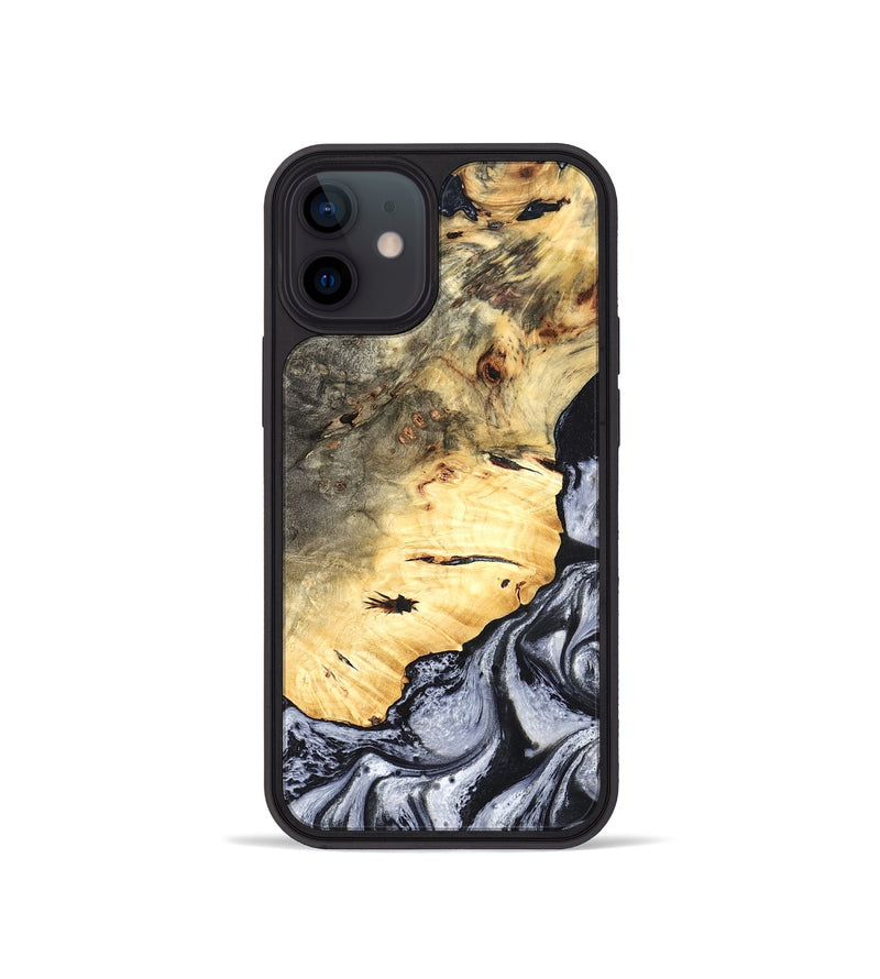 iPhone 12 mini Wood Phone Case - Theron (Black & White, 819281)