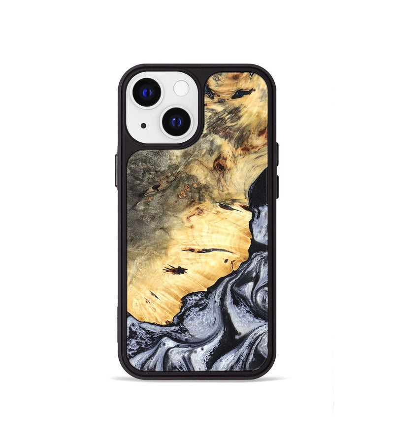 iPhone 13 mini Wood Phone Case - Theron (Black & White, 819281)