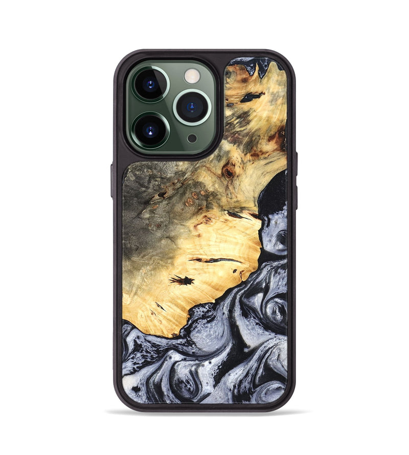 iPhone 13 Pro Wood Phone Case - Theron (Black & White, 819281)