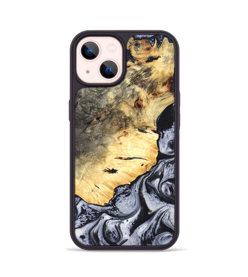 iPhone 14 Wood Phone Case - Theron (Black & White, 819281)