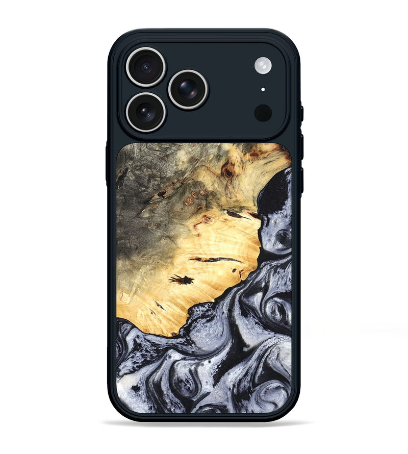 iPhone 17 Pro Max Wood Phone Case - Theron (Black & White, 819281)