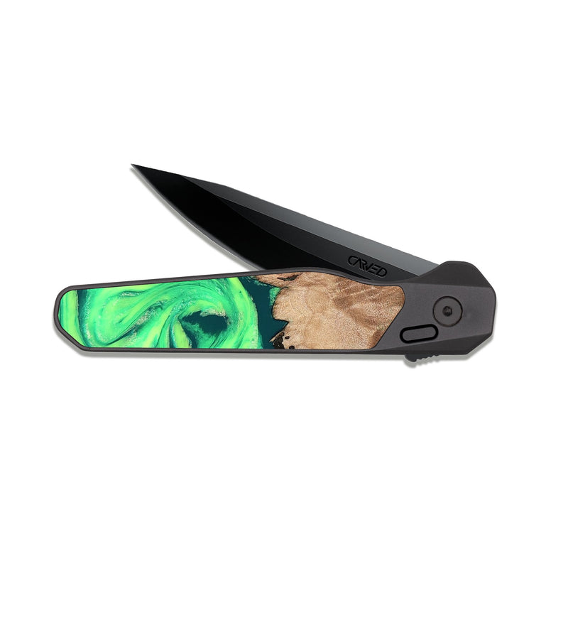 EDC Dark Slate Wood Pocket Knife - Martika (Green, 819282)
