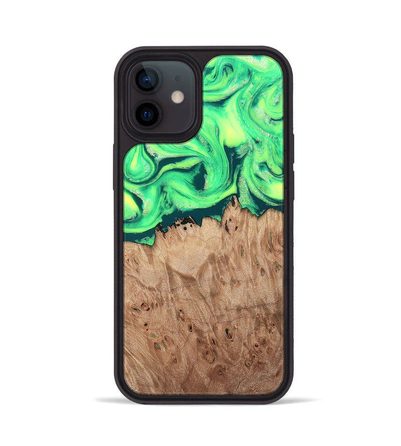 iPhone 12 Wood Phone Case - Martika (Green, 819282)