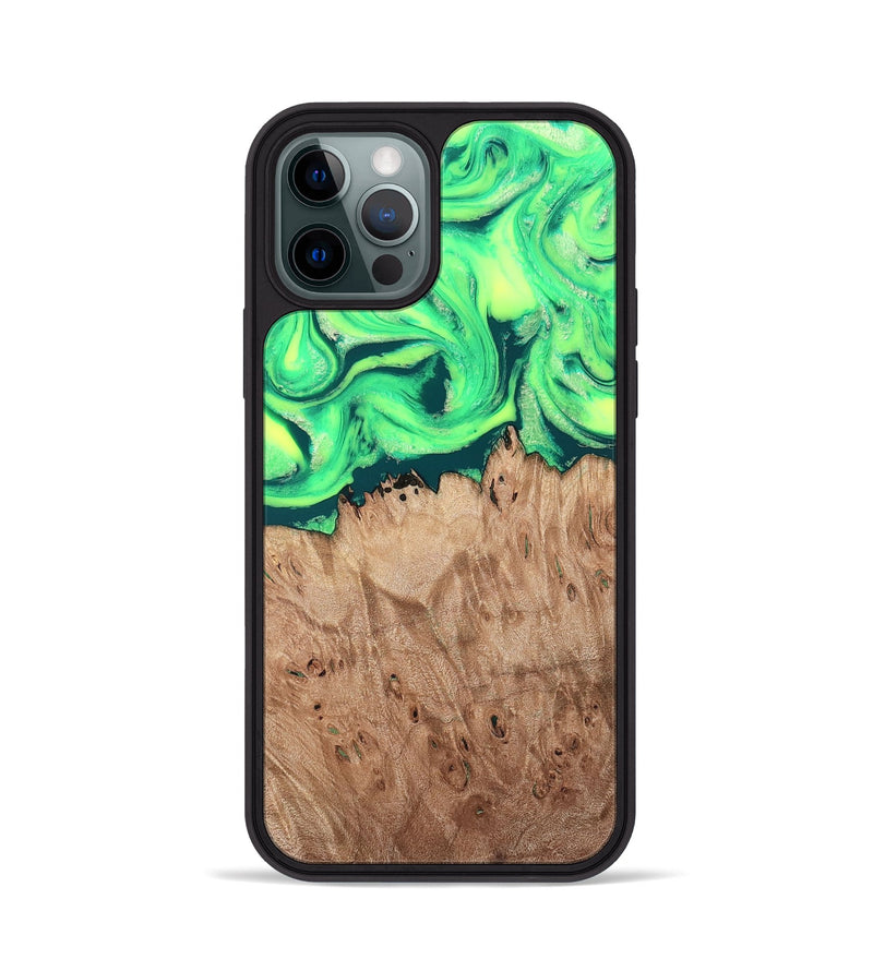 iPhone 12 Pro Wood Phone Case - Martika (Green, 819282)