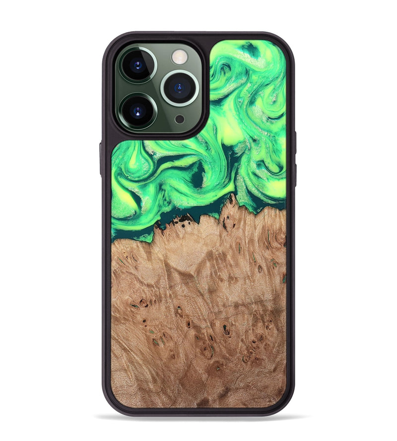 iPhone 13 Pro Max Wood Phone Case - Martika (Green, 819282)