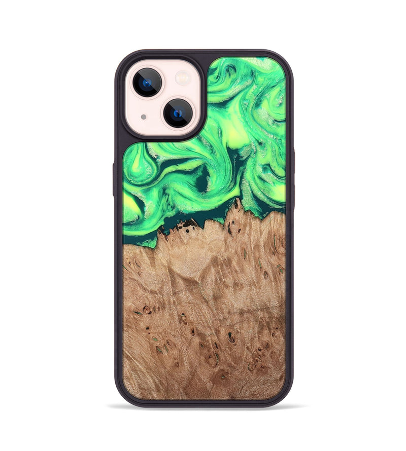 iPhone 14 Wood Phone Case - Martika (Green, 819282)