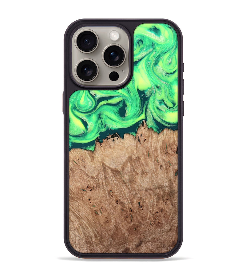 iPhone 15 Pro Max Wood Phone Case - Martika (Green, 819282)